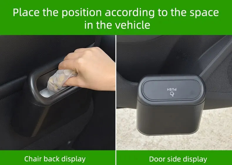 Portable Car Trash Can Hanging Mini Vehicle Garbage Organization With Lid Multifunctional Folding Automotive Garbage Storage Box