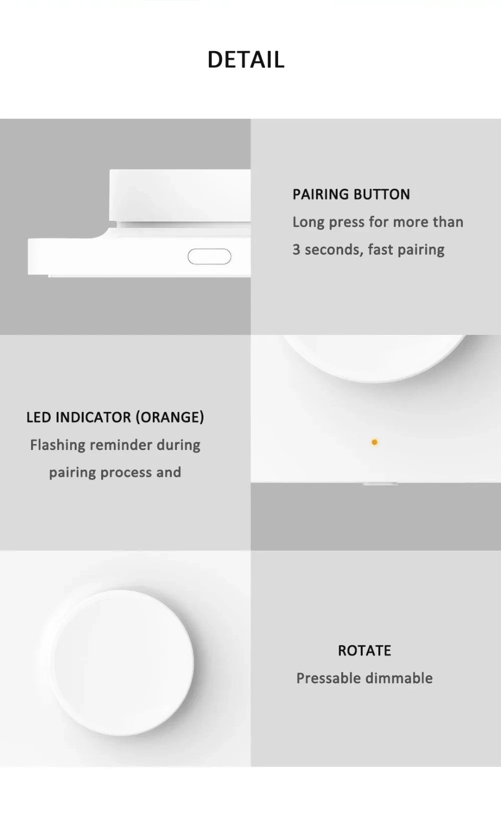 Yeelight Smart Wireless Switch Dimmer Switch Wall Switch Smart Light Remote Control Intelligent adjustment for xiaomi smart home