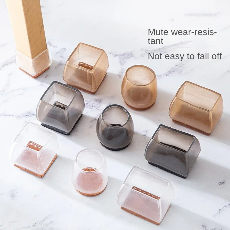 16/8/4Pcs Silicone Non-Slip Legs Pads Thick-soled Furniture Sofa Anti-noise Feet Cover Wood Floor From Scratches Protectors Mat