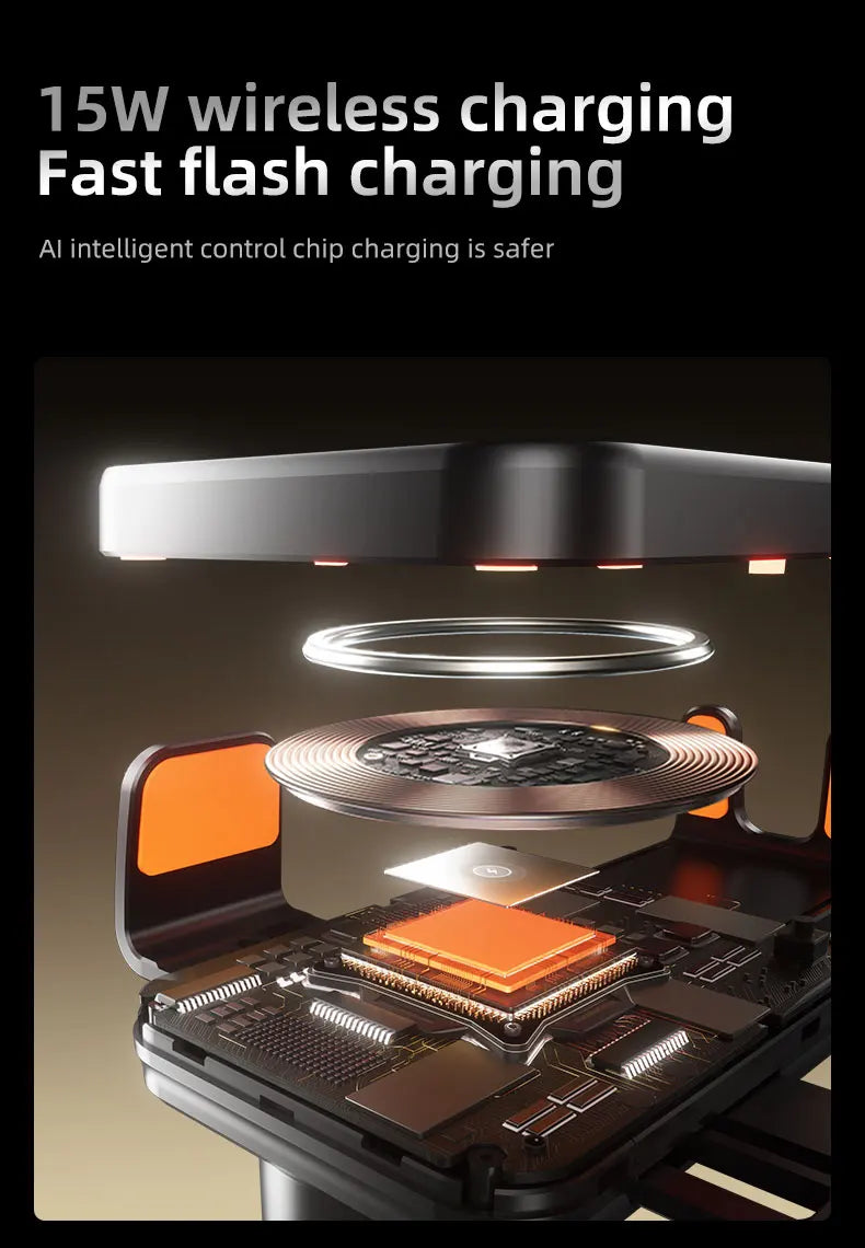 Magnetic Car Phone Holder 15W Wireless Fast Charger Infrared Induction Car Air Vent Bracket for iPhone 12 13 14 15 Andorid Mount