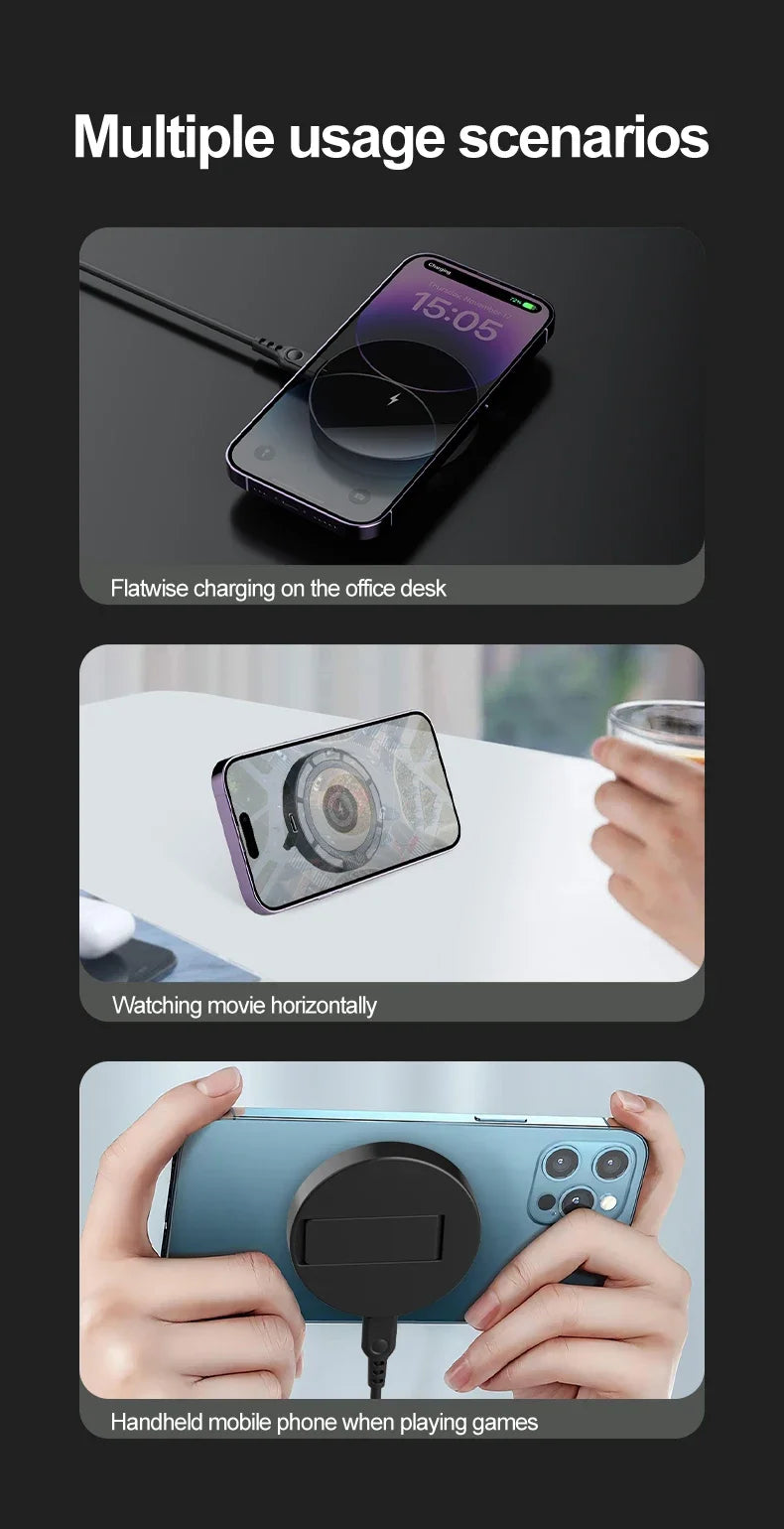 30W Strong Magnetic Wireless Charger Stand Pad For iPhone 14 13 12 Pro Max Phone Holder Macsafe Fast Charging Desk Dock Station