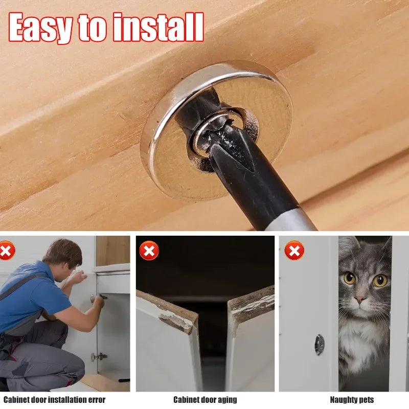 Cabinet Door Magnet Catches Round Metal Magnetic for Wardrobe Hidden Closing Magnetic Door Catch Closer for Furniture Hardware