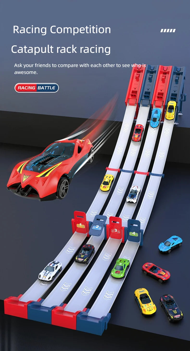 Competitive Racing Track Toy Vehicle with Alloy Car Kids Play Game for Children Educational Gift