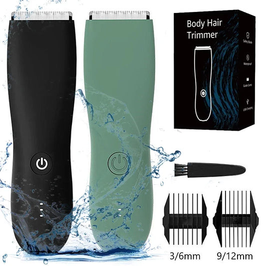 NEW Men's Electric Groin Hair Trimmer Pubic Hair Removal Intimate Areas Body Grooming Clipper Epilator Rechargeable Shaver Razor