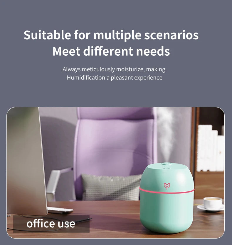 200ML Air Mini Humidifier Portable USB Aroma Essential Oil Diffuser Car Purifier Mist Maker LED Lamp Lighting For Home Bedroom