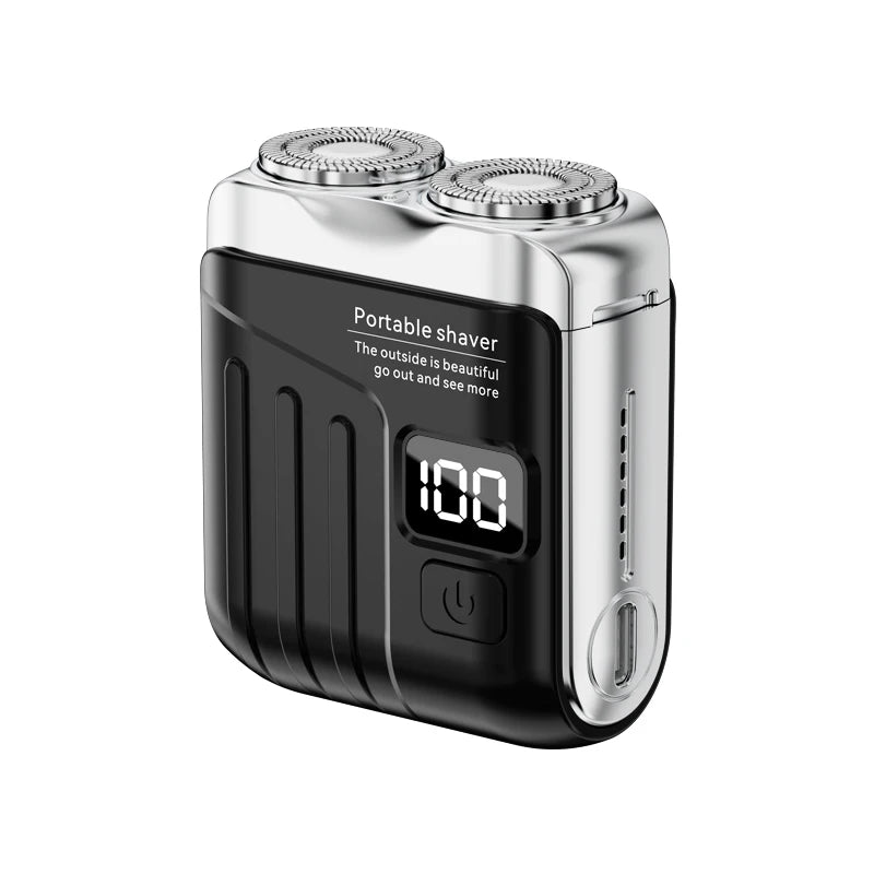 Electric Shaver for Men Mini Rechargeable Double Head Magnetic Beard Trimmer Waterproof Portable Facial Hair Razor