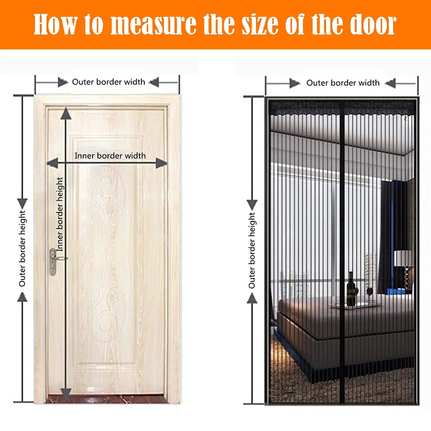 Magic Mesh Magnetic Mosquito Screen Door Net Curtain with Magnets Reinforced Polyester Mesh Dustproof & Insect Proof