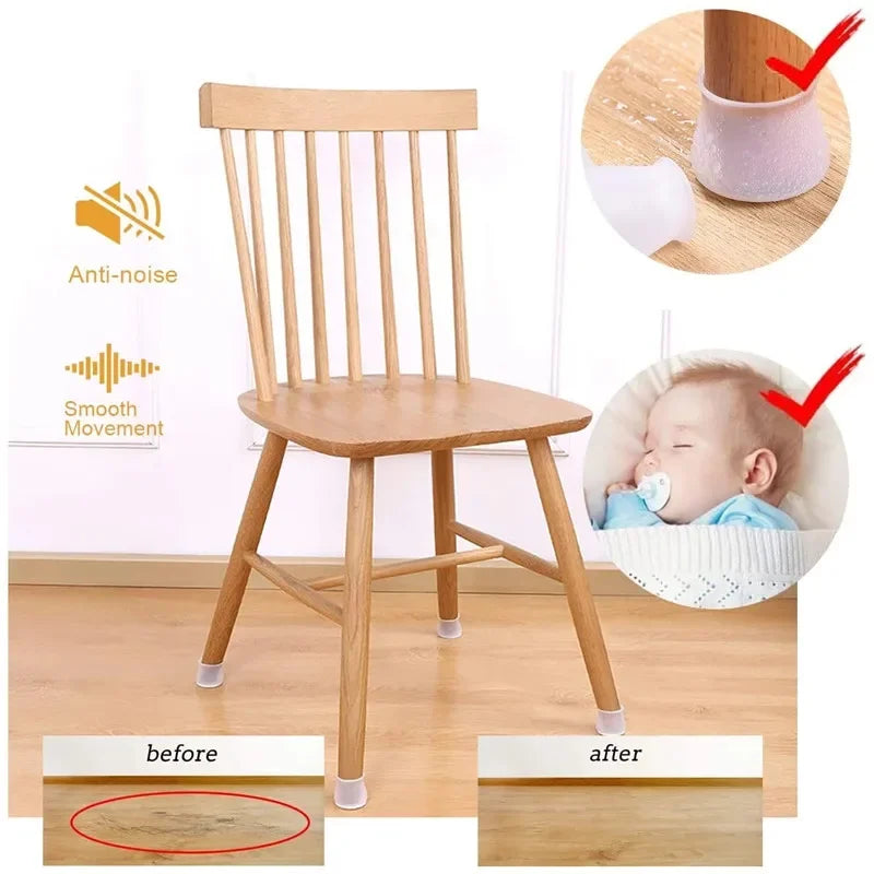 16/8/4Pcs Silicone Non-Slip Legs Pads Thick-soled Furniture Sofa Anti-noise Feet Cover Wood Floor From Scratches Protectors Mat
