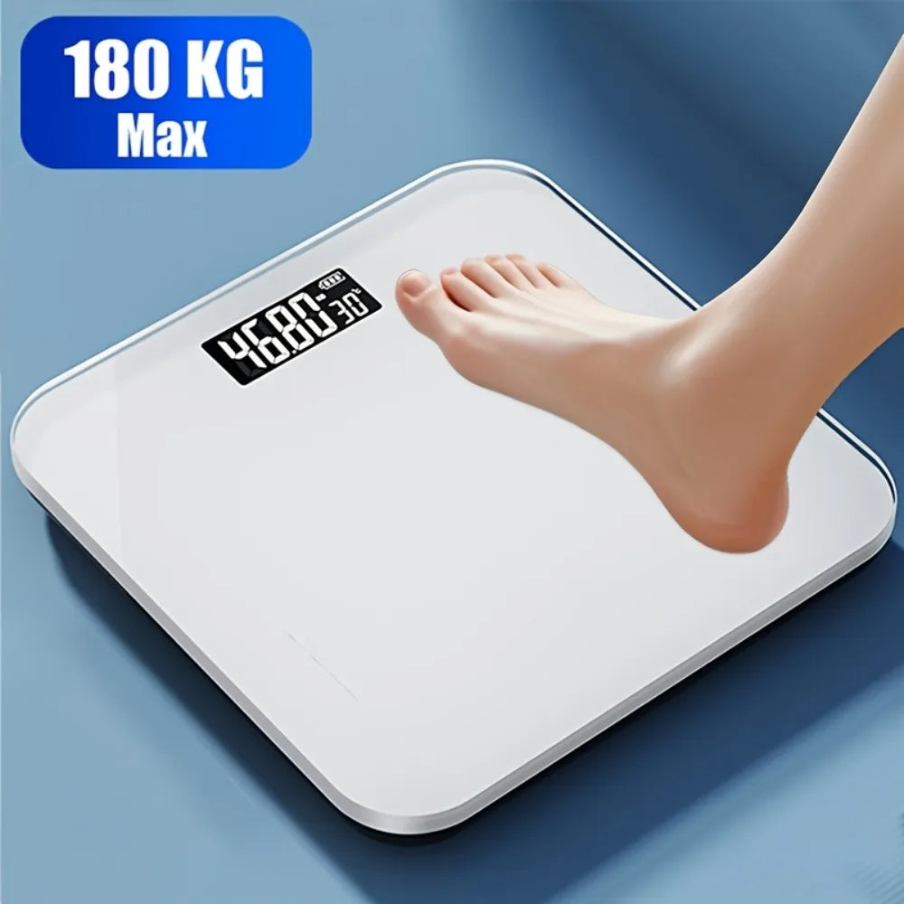 Smart Electronic Scale High Precision Body Fat Measurement Battery Powered LCD Display with Temperature Elegant Black Design