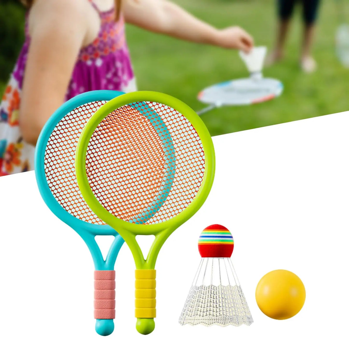 Children Badminton Tennis Set Sports Durable Tennis Racket for Kids for Play Beginner Players Beach Toys Indoor Outdoor Boys