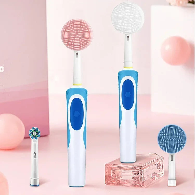 Facial Brush Head For Braun Oral b Vitality Triumph D12 D16 D20 D34 Electric Toothbrush Head Silicone Facial Cleansing Brush