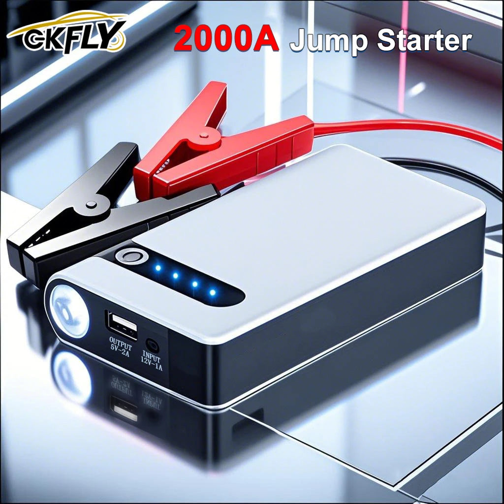 GKFLY 2000A Portable Car Jump Starter High Power Starting Device Car Battery Booster for Petrol / Diesel Cars