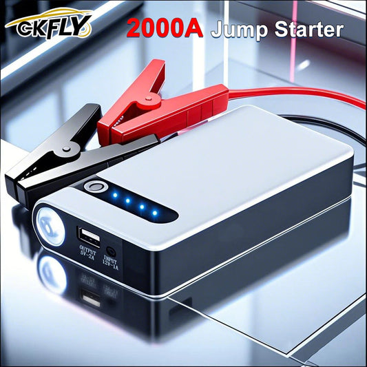 GKFLY 2000A Portable Car Jump Starter High Power Starting Device Car Battery Booster for Petrol / Diesel Cars