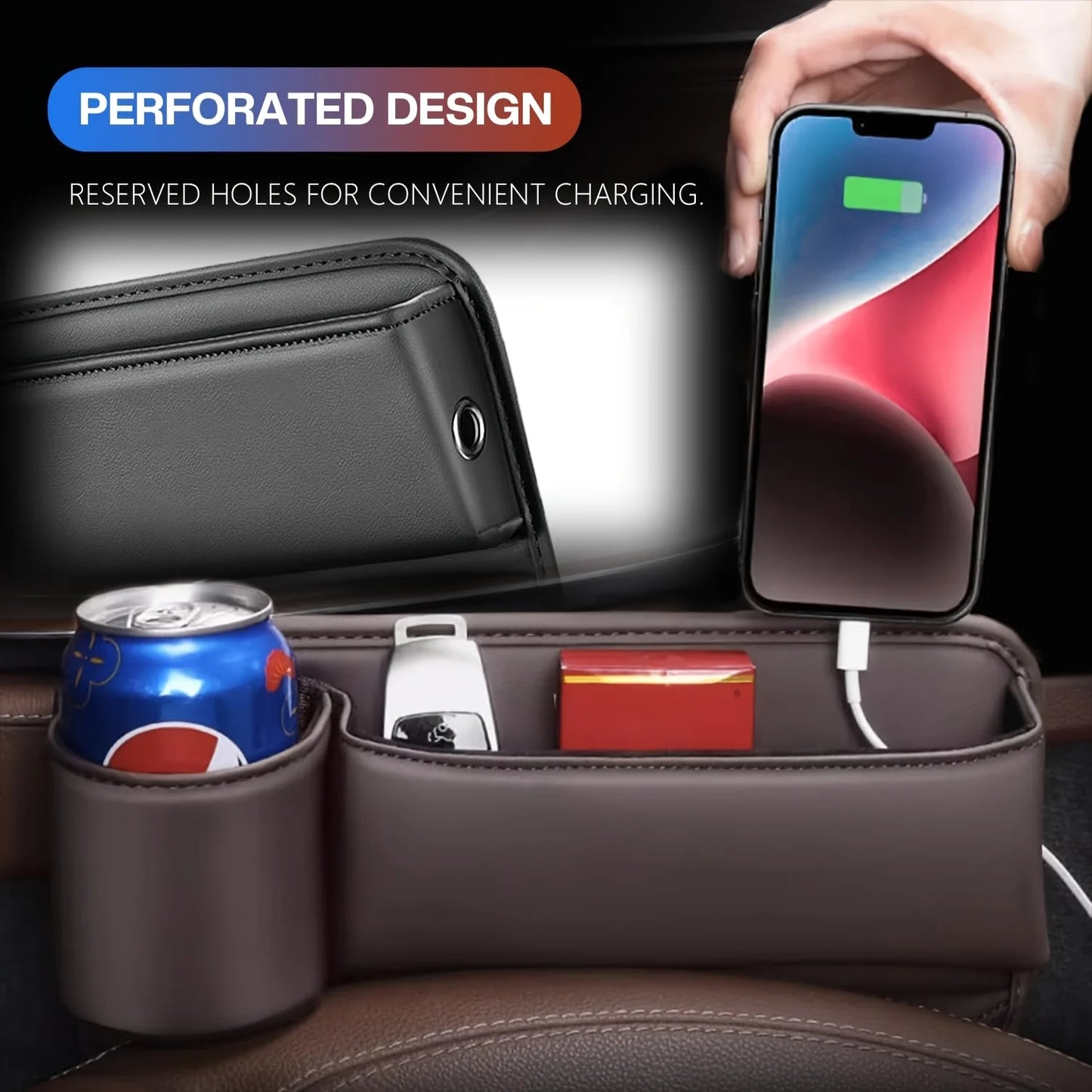 2pcs Car Seat Gap Storage Box, Multifunctional Car Storage Device, Seat Gap Sorting Box, Car Seat Filling Pad, Car Seat Cushion