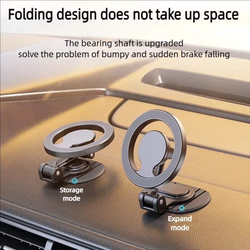 1040° Rotation Magnetic Car Phone Holder All-Metal Magnetic Cell Phone Stand Dashboard Mount For Magsafe iPhone 16 15 14 13 12