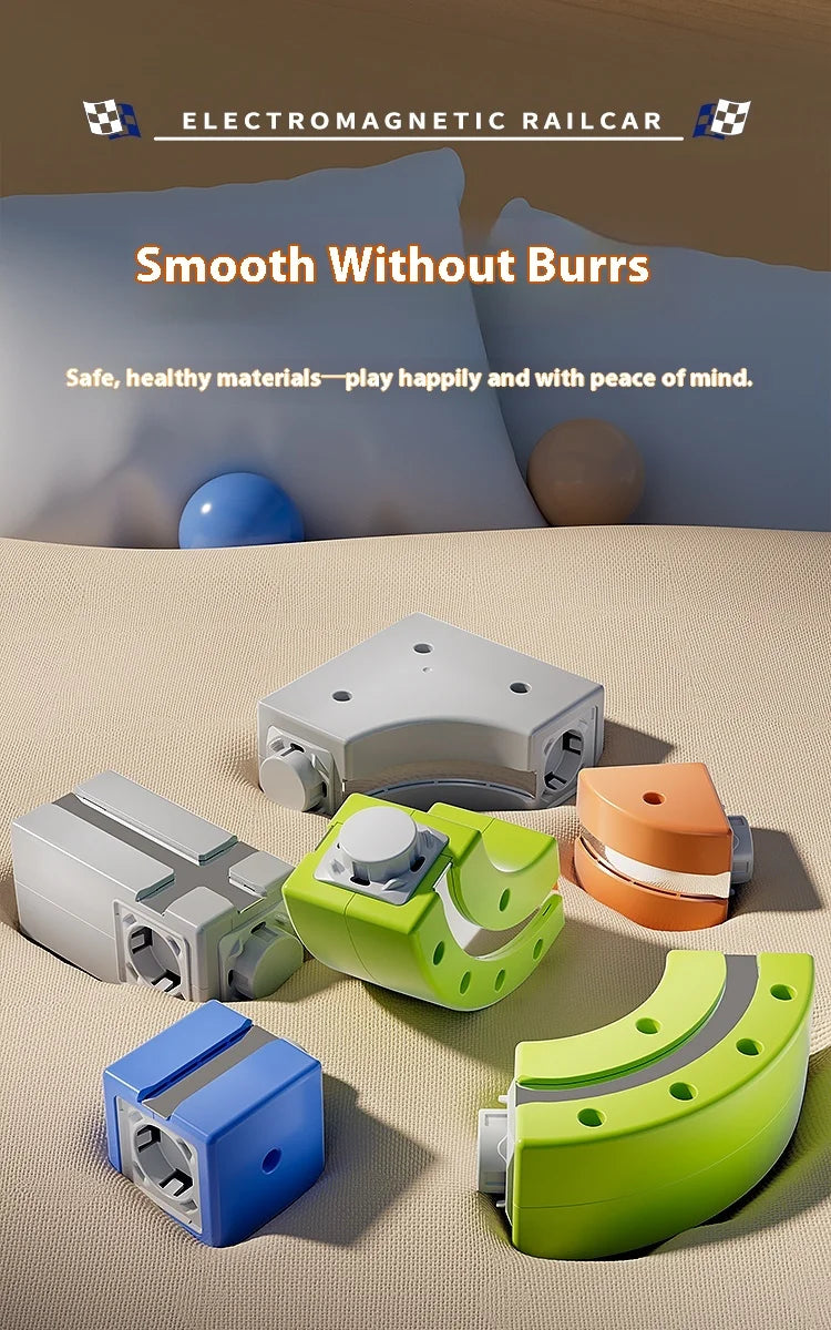 Magnetic Car STEM Racing Car Railtrack Set 2025 - Montessori Motorized Train & Gravity Maze Toy, Educational Gift for Kids
