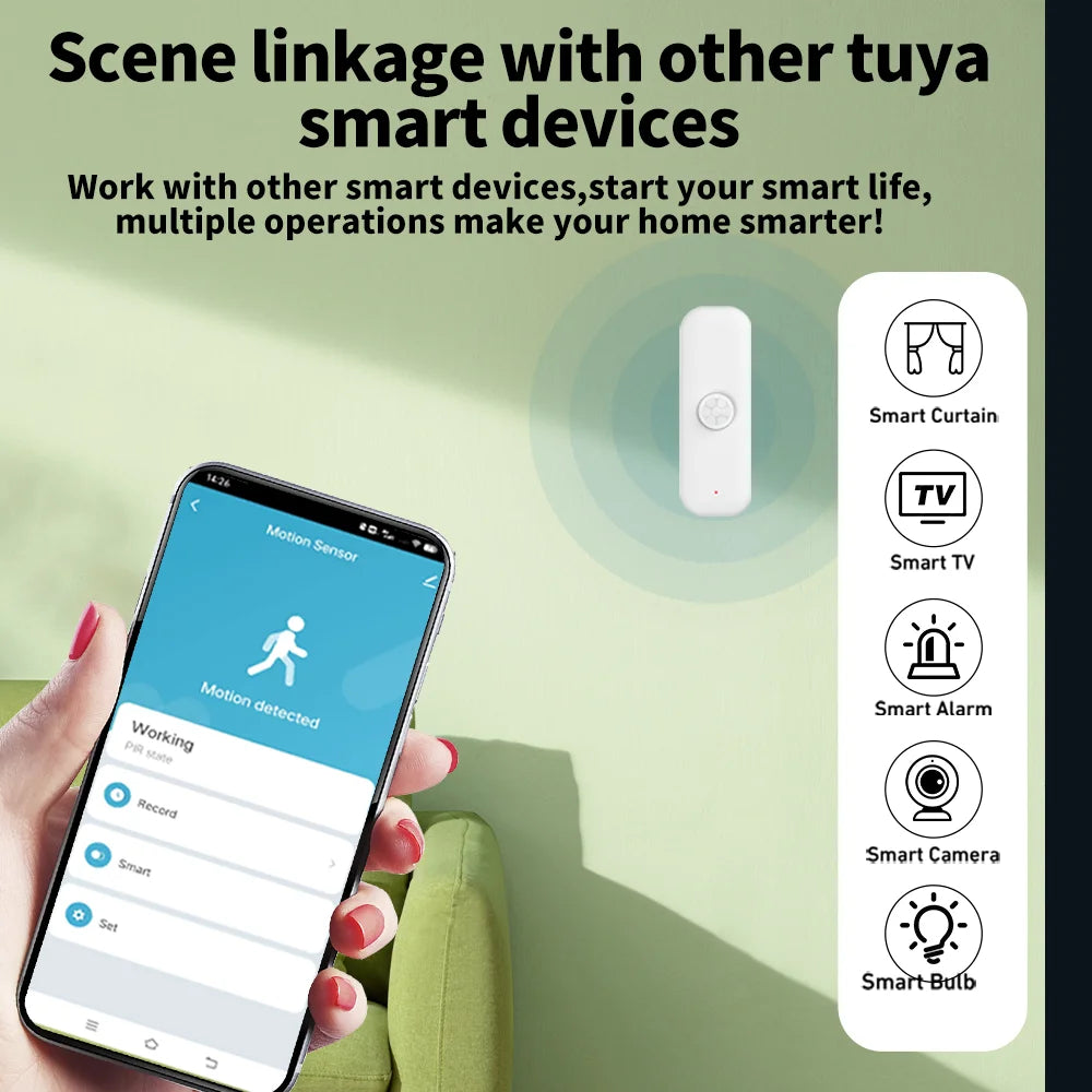Tuya WiFI Motion Sensor PIR Smart Human Body Home Burglar Sensor APP Remote Control Via Smart Life For Smart Home Support Alexa