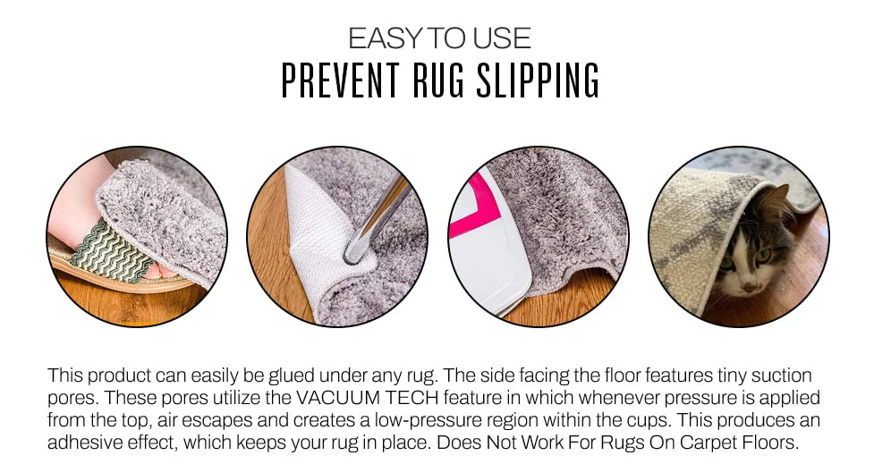 4Pcs Rug Gripper Non Slip Washable Carpet Tape 10*10CM Rug Pads for Hardwood Floors Reusable Rug Grippers Fixed Sticker Bathroom