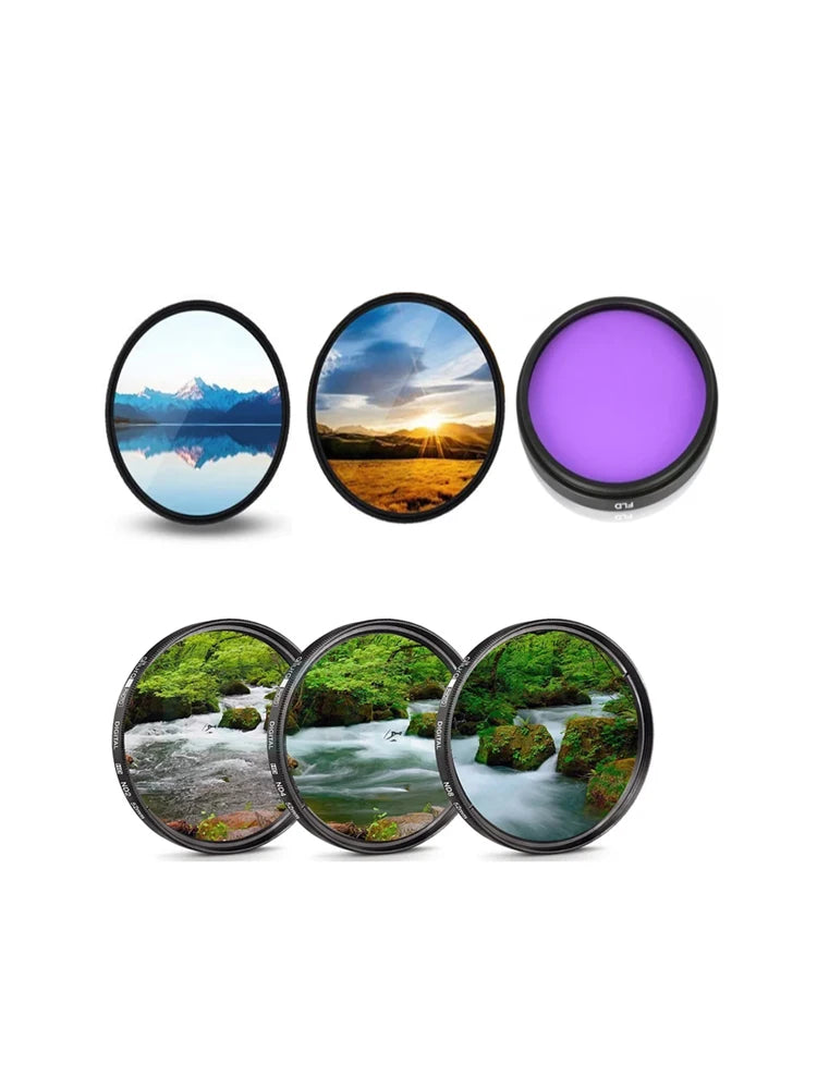 Lightdow Camera Lens Filter 6 in 1 Kits UV+CPL+FLD+ND 2 4 8 49mm 52 55 58 62 67 72 77 82mm Kit for Cannon Nikon Camera Lens