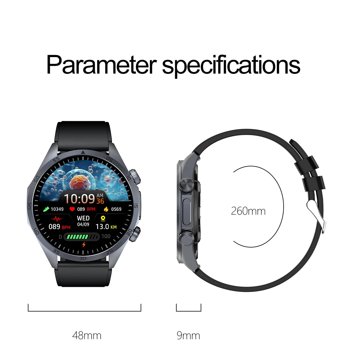 2025 Laser Pulse Uric Acid Blood Fat Nursing Smart Watch Men Body Fat Blood pressure ECG+PPG Sleep aid Treatment Health Watch