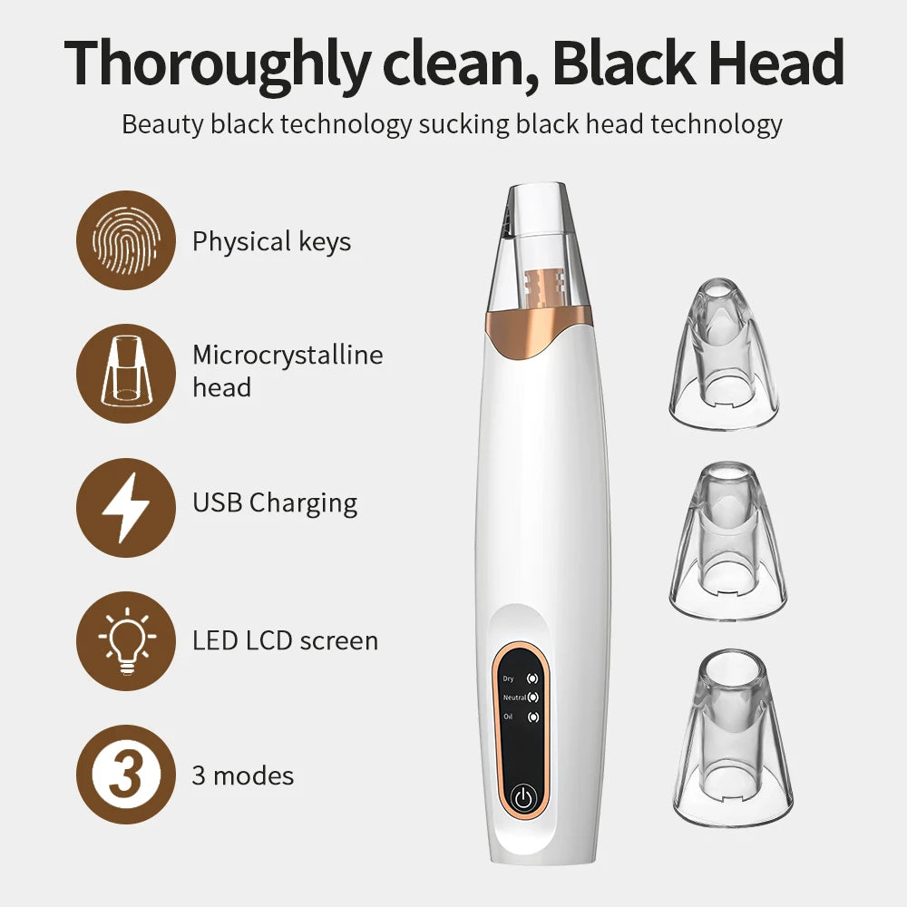 Hot Compress Blackhead Remover Vacuum Suction Acne Pore Cleaner Electric Nose Face Deep Cleansing Skin Care Device Birthday Gift
