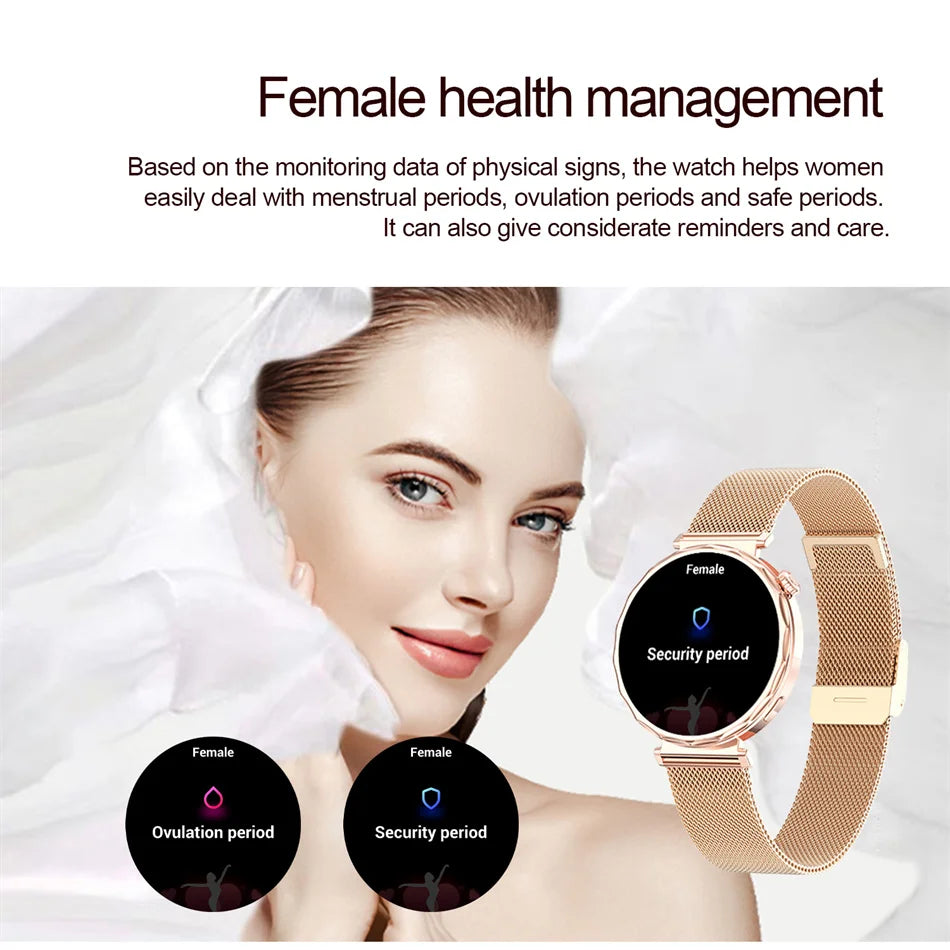 2025 New GPS Tracking Smartwatch Women AMOLED HD Screen Heart Rate Bluetooth Call IP68 Waterproof Smart Watch Android IOS