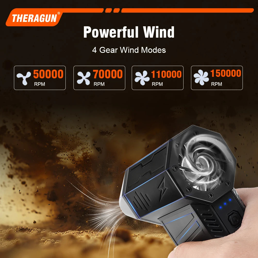 X3Pro Mini Turbo Fan Jet ,150,000RPM Powerful Hair Dryer, Portable Rechargeable Electric Duster for Car/PC/Home Cleaning。