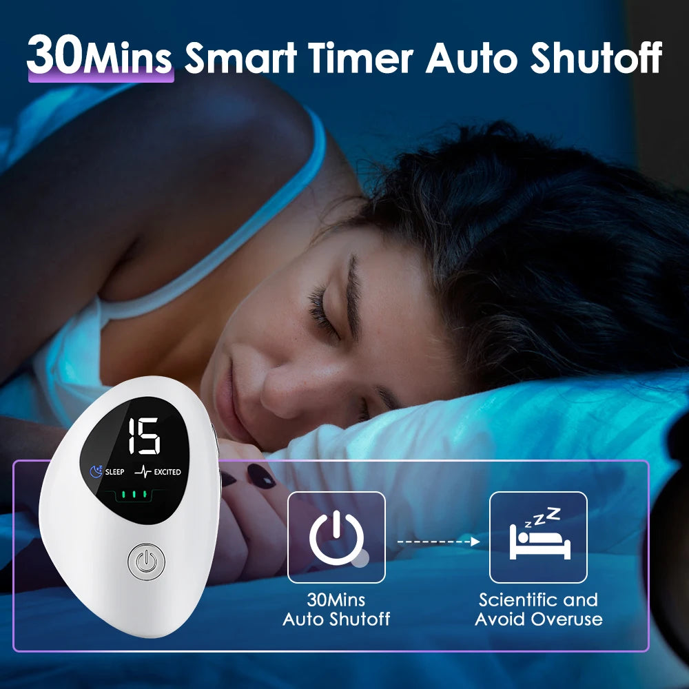 Handheld Sleep Device Mini Portable Sleep Aid Artifact Hypnosis Machine Help Sleep Smart EMS Pulse Stimulation USB Charging