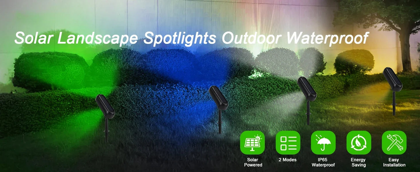 Solar LED Light Outdoor Solar Wall Light IP65 Green Garden Light Solar Spotlights Solar Uplights for Trees Pathway Yard
