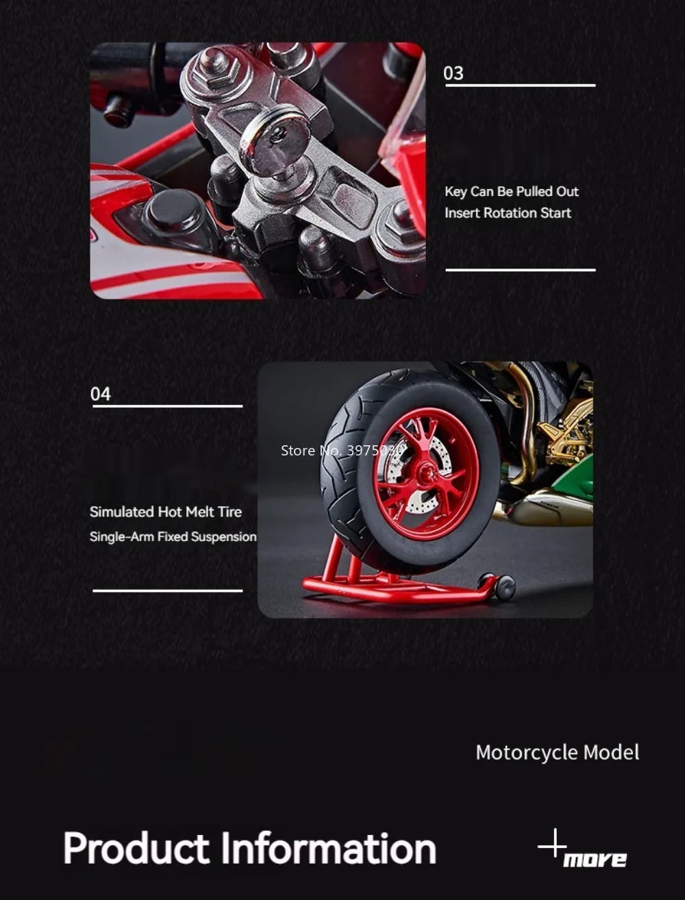 1:9 1299 Motorcycles Car Toy Alloy Diecast Model Rubber Tires with Light Music Spray Miniature Vehicle Kids Children's Day Gifts