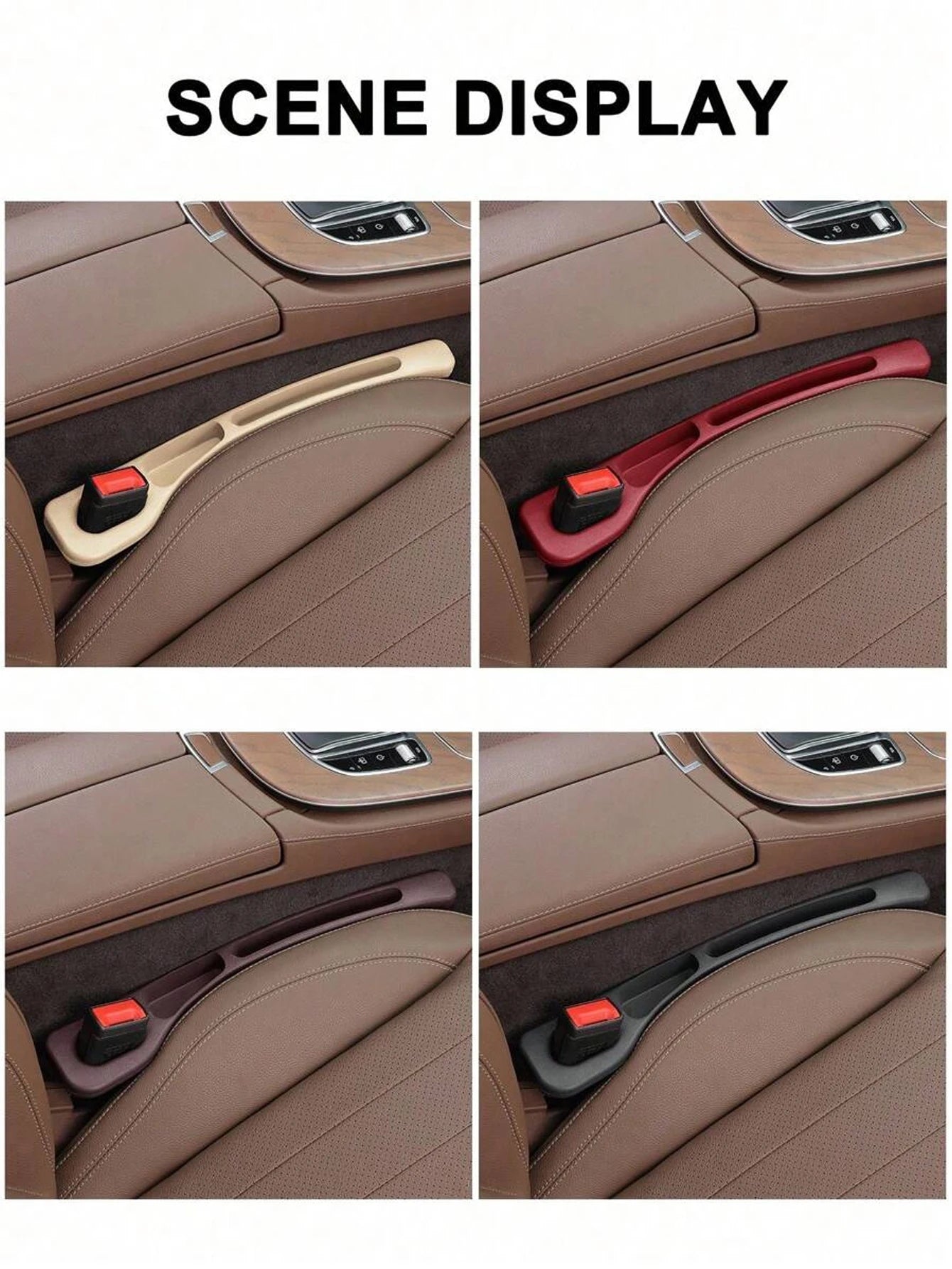 2pcs Car Seat Gap Filler, Dual Slot Design, Car Interior Accessories, Phone & Key Storage Box, Car Slot Pad, Seat Gap Fillers