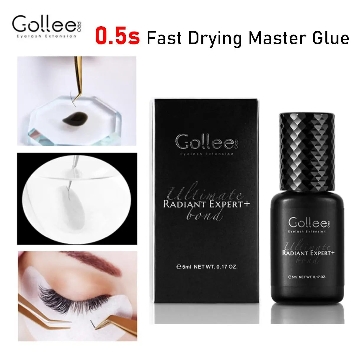 Gollee Classic Black Natural Eyelash Lifting Perm Treatment Makeup Set Lash and Brow Tinting Kit Easy For Beginner at Home