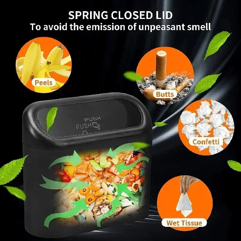 Car Trash Can (with Lid) Contains 60 (300) Garbage Bags, Small Car Trash Can, Leak-proof Mini Car Accessories