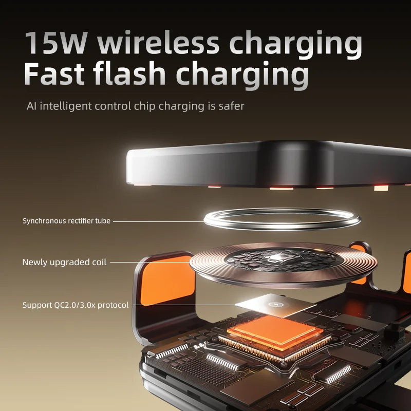 Magnetic Car Phone Holder 15W Wireless Fast Charger Infrared Induction Car Air Vent Bracket for iPhone 12 13 14 15 Andorid Mount