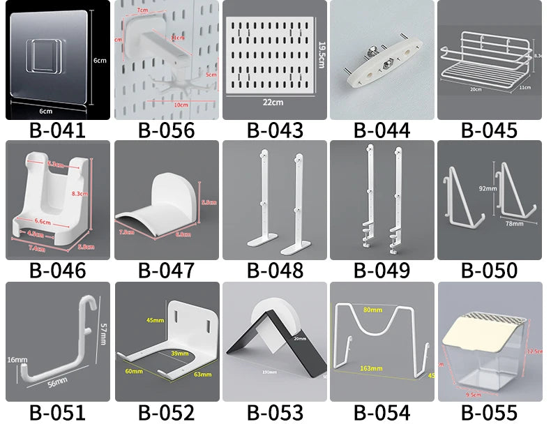 Desktop pegboard storage kit: Stand-up clip - on panels, perfect for home office and study storage.