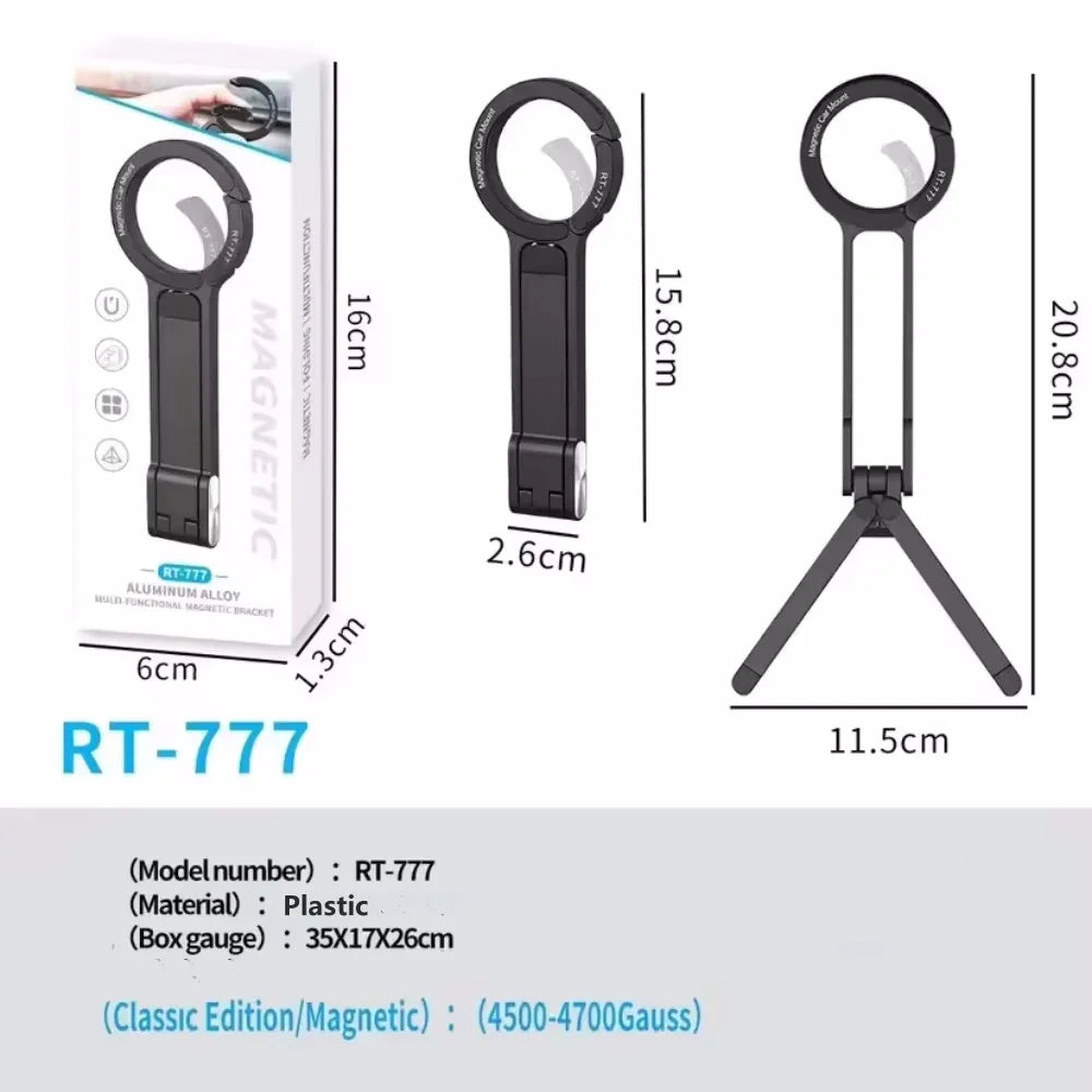 Magnetic Ring Plastic Phone Holder with Adjustable Ring Magnetic Buckle Foldable Phone Holder for Magsafe Mountaineering Buckle