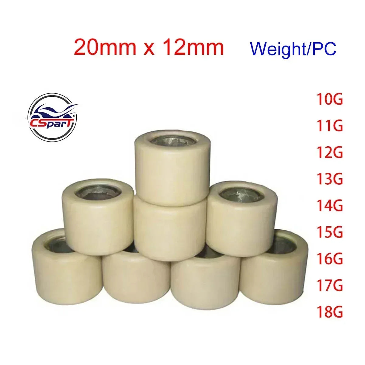 20x12 10G ~ 18G بكرة متغيرة الوزن منزلقة 250 300 400 VOG YP YP250 Majesty APRILIA MBK Linhai 155 NMAX 125 150 155cc