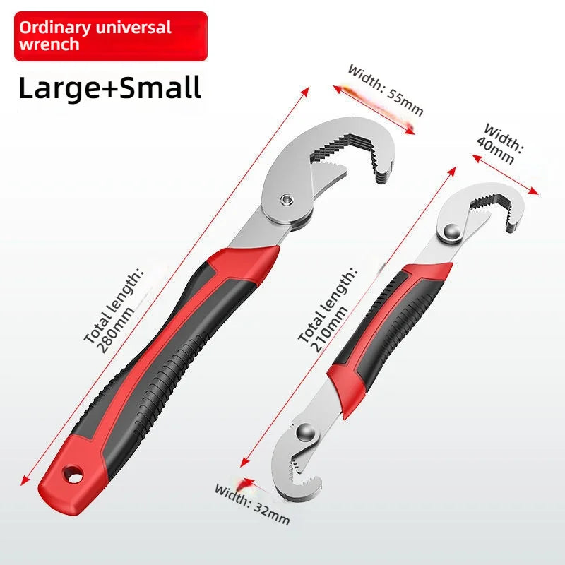Multipurpose Universal Adjustable Wrench - Quick-Adjust Jaw, All-in-One for Pipe Work & Plumbing | Portable Field Work Tool, Dur