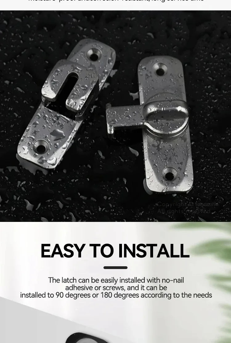 Hasp Latch Door Lock Anti-theft Buckle Latch Zinc Alloy Black Cabinet Locks Safety Lock Sliding Door Lock Door Bolts Hardware