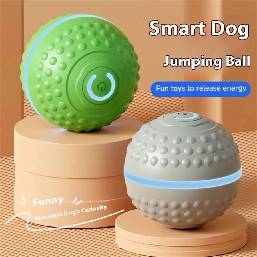 Smart Dog Toys Ball Electronic Interactive Cat Toy Pet Jump and Rolling Ball USB Automatic Moving Bouncing for Large Medium Dogs
