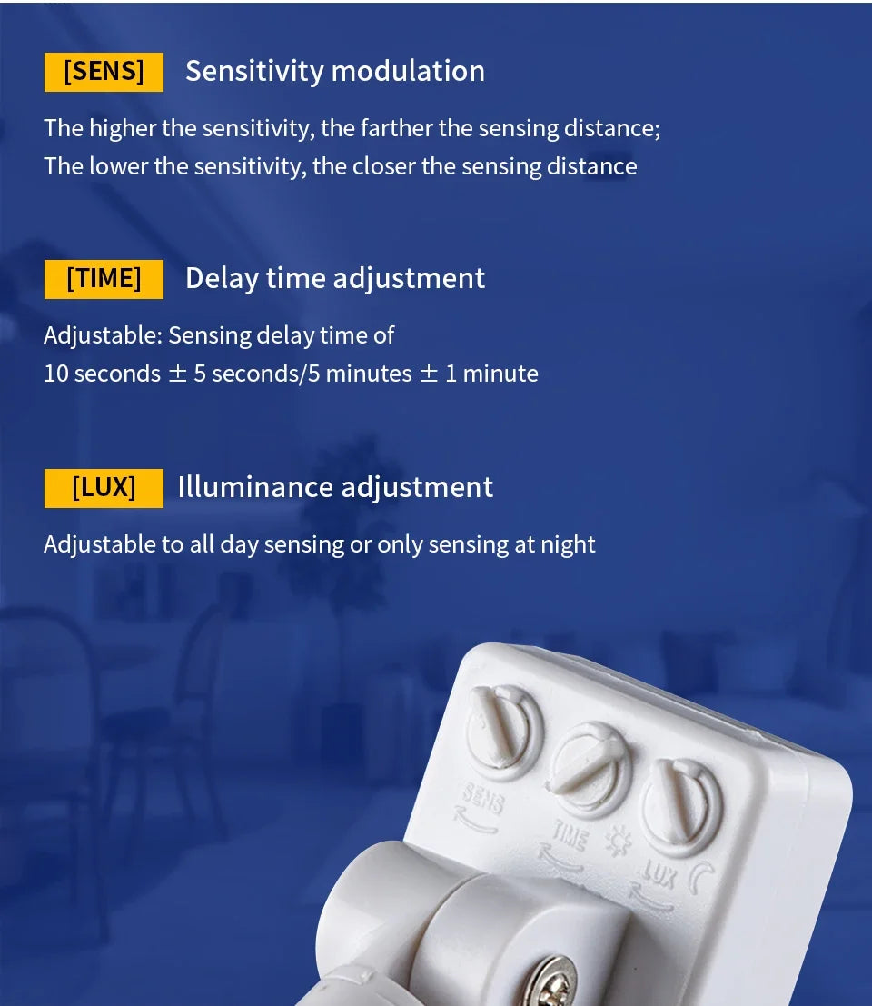 AC 220V 110V PIR Motion Sensor Adjustable Smart Light Switch Human Body Detection Human Presence Sensor Detector Light Sensor