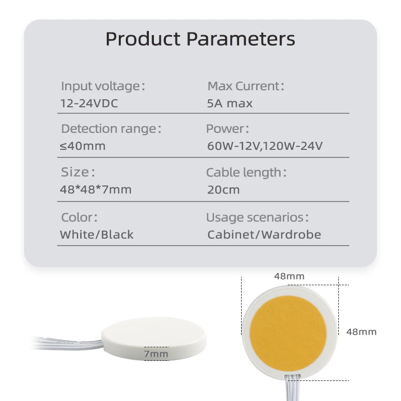 Hidden touch sensor DC12V/24V LED light touch dimmer switch for wooden furniture