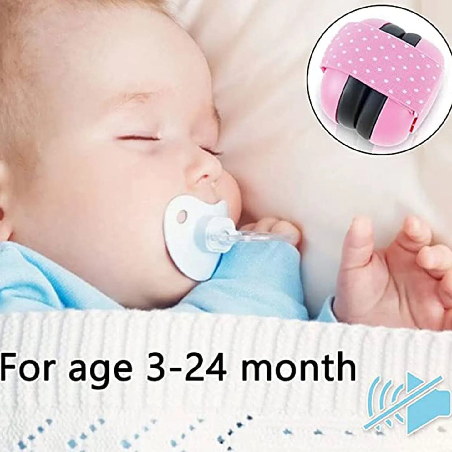 Infant Ear Muffs Noise Cancelling Soft Padded Design Baby Ear Protection Headphones with Elastic Headband