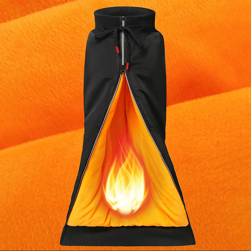 Winter Motorcycle Warm Knee Pads Velvet Knee Warmers with Reflective Zipper Thermal Knee Support for Mountain Bike Knee Pads