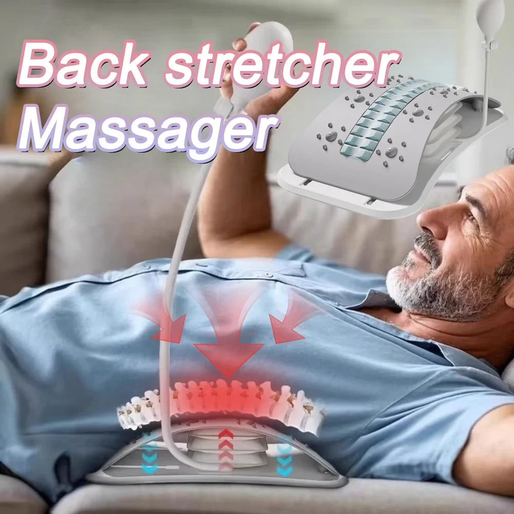 Adjustable Back Massager Airbag Waist Neck Support Massage Lumbar Cervical Muscle Relax Yoga Exercise Equipment Ergonomically
