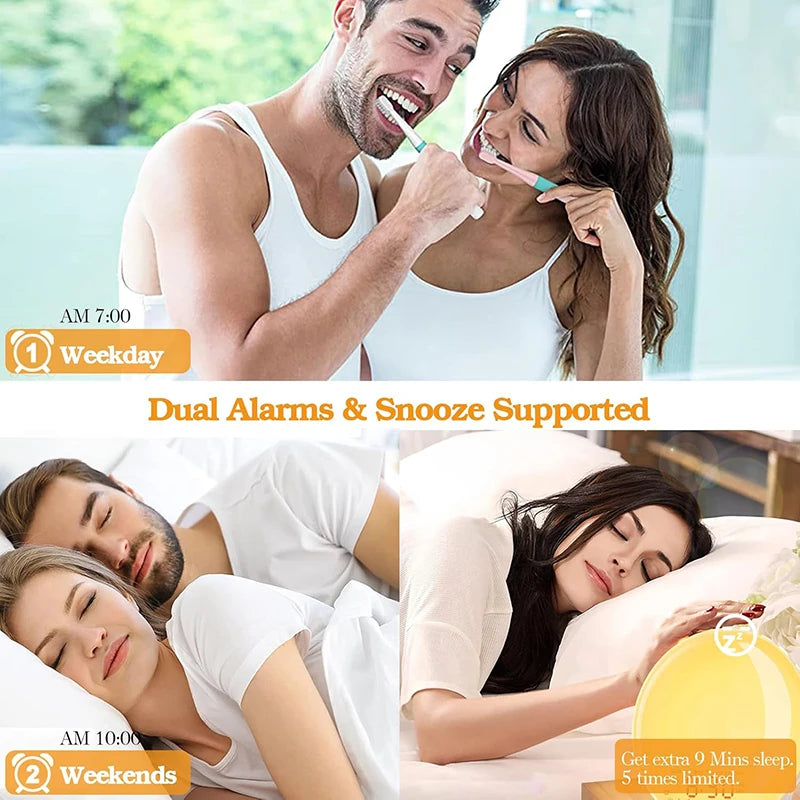 Wake Up Light Sunrise Alarm Clock White Noise Sound Machine Bluetooth Speaker Color Night Light for Bedroom Ideal Gift