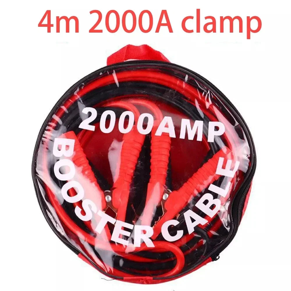 4 Meters 2000A Car Battery Booster Cable Emergency Ignition Jump Starter Lead Wire Clamps for Auto SUV