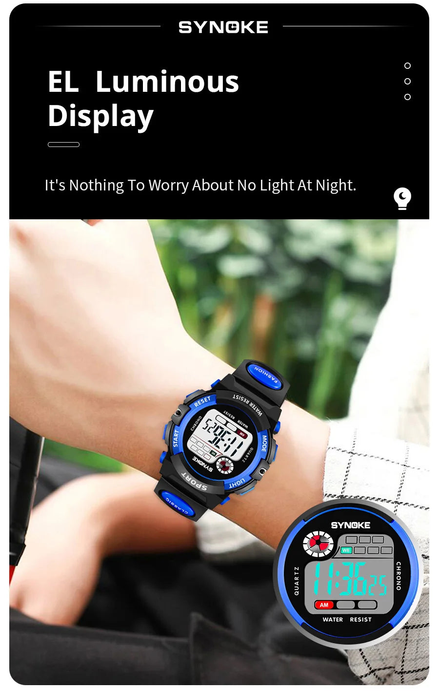 Student Sport Watches For Kids Colorful Electronic Watches Waterproof Clock Children Digital Watch For Boys Fashions Synoke