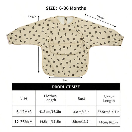 Baby Bibs Waterproof Art Smock with Long Sleeves Easy To Clean Children's Painting Apron Bib for Toddlers Girls Boys Baby Stuff