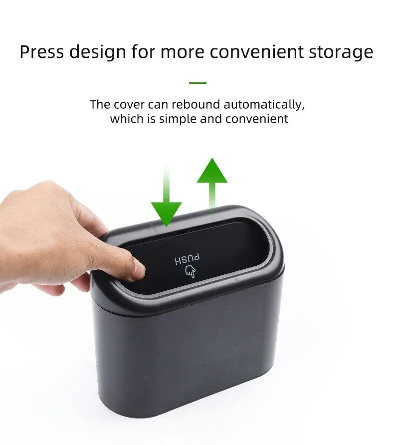 Portable Car Trash Can Hanging Mini Vehicle Garbage Organization With Lid Multifunctional Folding Automotive Garbage Storage Box